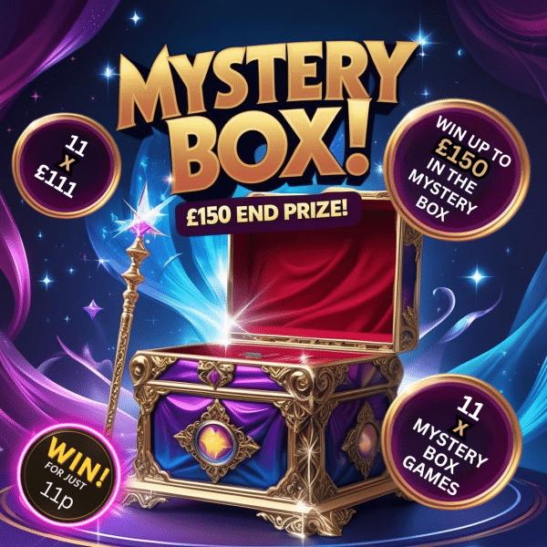 Mystery Box🎁 11 x £111 Instants🎁 11 x Bonus Games🎁 £150 End Prize 🎁