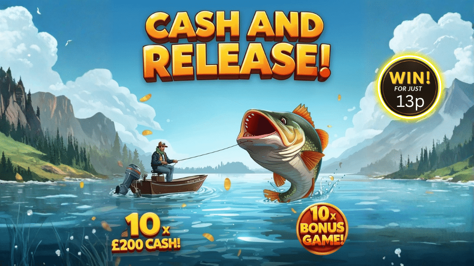 🎣 CASH AND RELEASE 🐟 10 x £200 INSTANTS 💷 + 10 BONUS GAMES 🎁💰