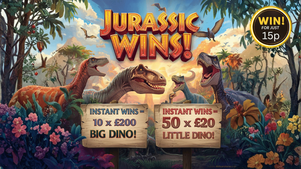 Jurassic Wins 🦖💥 £200 End Prize + 10 x £200 Cash Wins + 50 x £20 Cash Wins ⚡💰