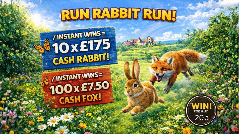 Run Rabbit Run! 🐇10 x £175 & 100 x £7.50 Instants ✨🥕Win £200 End Prize 💵