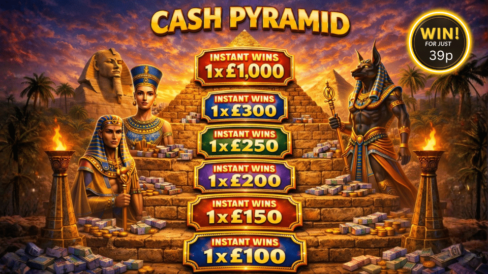 💰🔺Cash Pyramid🔺💰 Win Up To £1,000 Cash Instantly + £100 End Prize💰